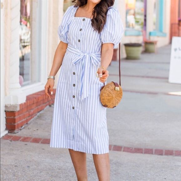 New JCrew striped midi dress - Picture 1 of 11